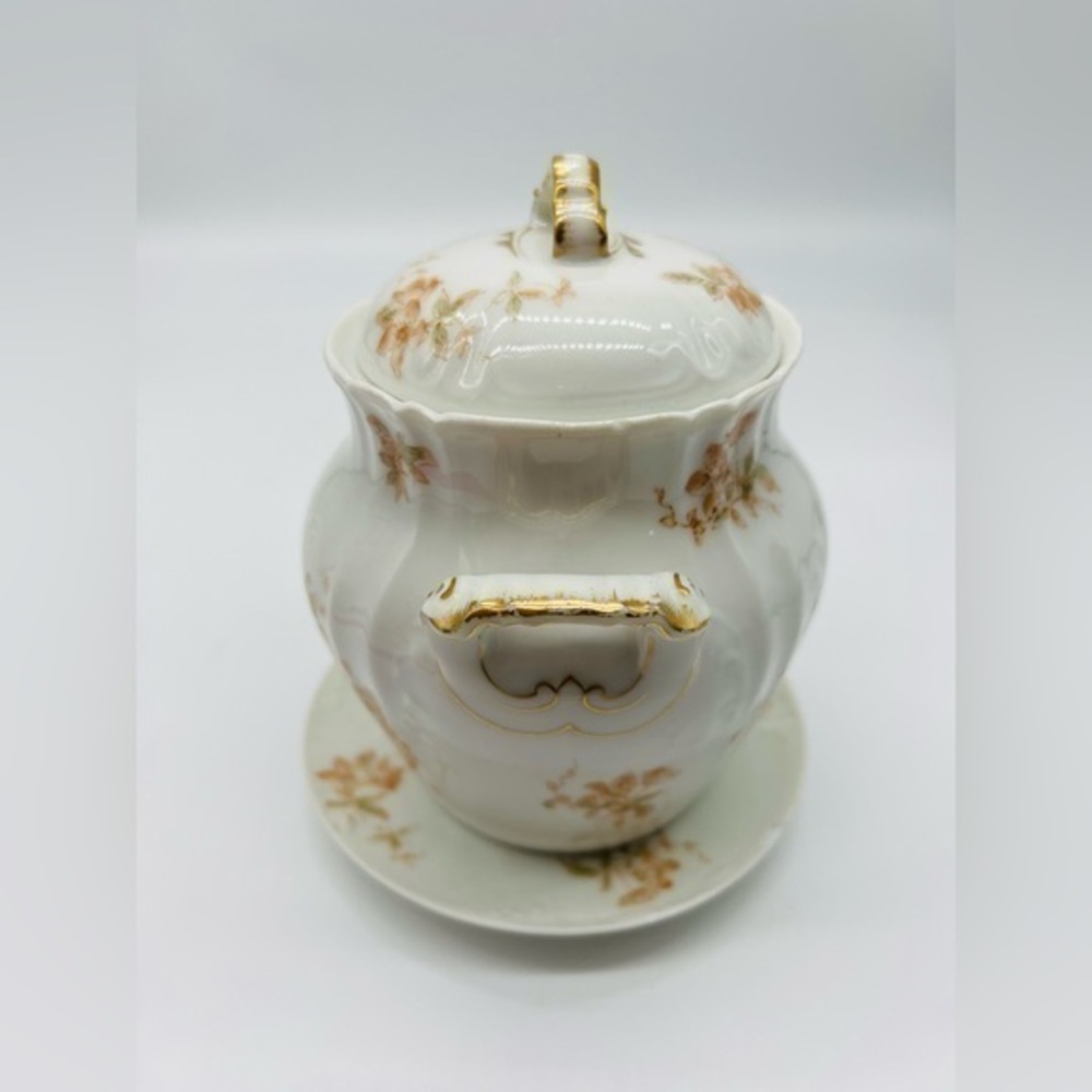 Limoges vintage Charles Field Haviland France lidded dish and saucer